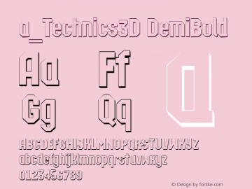 a_Technics3D DemiBold 1998; 1.2 Font Sample