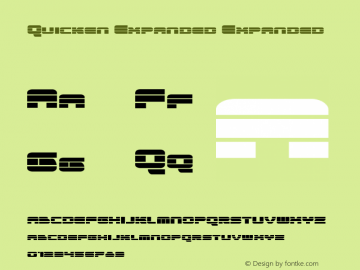 Quicken Expanded Expanded Version 1.0; 2012 Font Sample