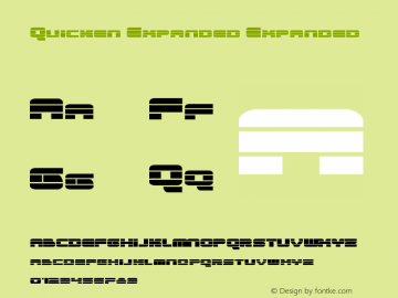 Quicken Expanded Expanded Version 1.2; 2012 Font Sample