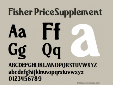 Fisher PriceSupplement Version 001.000 Font Sample