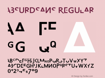 Absurdsans Regular Version 1.000 2012 initial release Font Sample