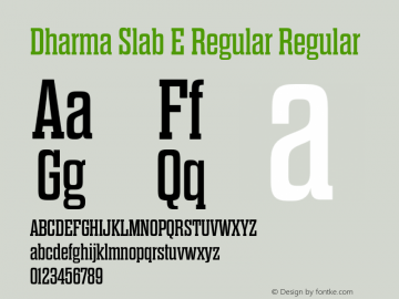 Dharma Slab E Regular Regular Version 1.000 Font Sample