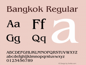 Bangkok Regular 001.003 Font Sample