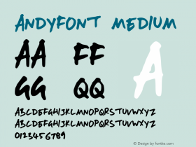 AndyFont Medium Version 001.000 Font Sample