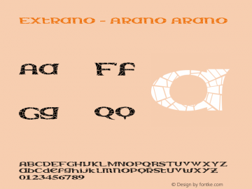 Extrano - Arano Arano Version 001.000 Font Sample