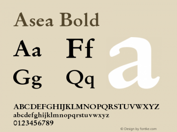 Asea Bold Version 4.11 Font Sample