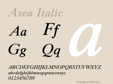 Asea Italic Version 4.11图片样张