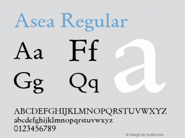 Asea Regular Version 4.13 Font Sample