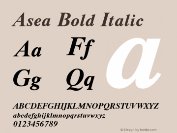 Asea Bold Italic Version 4.13图片样张