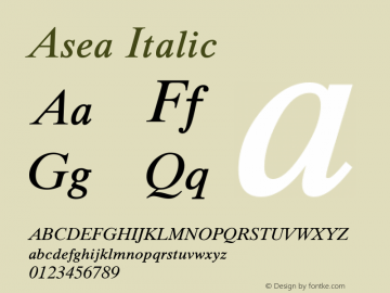 Asea Italic Version 4.13图片样张