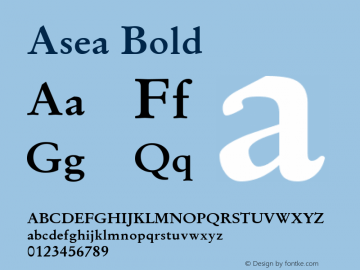 Asea Bold Version 4.14 Font Sample