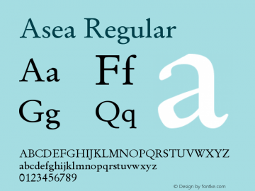 Asea Regular Version 4.14图片样张