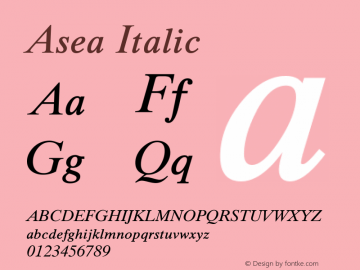 Asea Italic Version 5.01图片样张