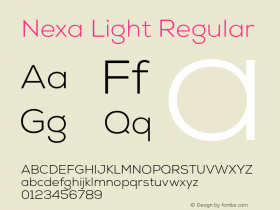 Nexa Light Regular Version 1.000图片样张