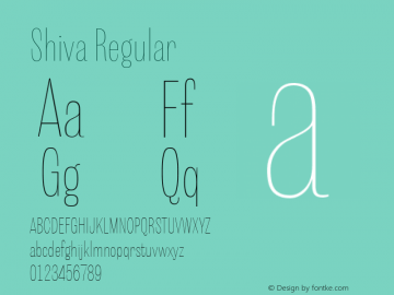 Shiva Regular Version 1.000;com.myfonts.easy.flat-it.shiva.regular.wfkit2.version.3Bgi Font Sample