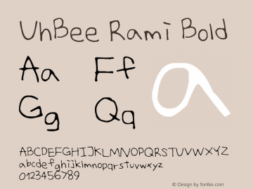 UhBee Rami Bold Version 1.00 February 8, 2012, initial release图片样张