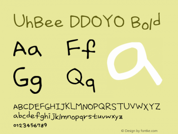 UhBee DDOYO Bold Version 1.00 February 11, 2012, initial release Font Sample