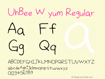 UhBee W yum Regular Version 1.00 February 28, 2012, initial release Font Sample