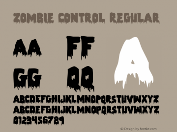 Zombie Control Regular Version 1.0; 2012 Font Sample
