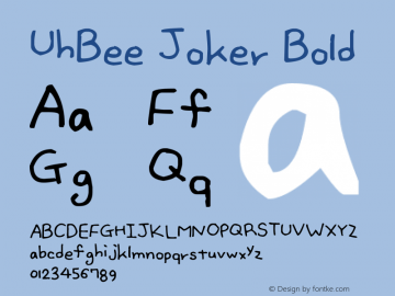 UhBee Joker Bold Version 1.00 February 21, 2012, initial release图片样张