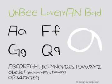 UhBee LovelyAN Bold Version 1.00 February 20, 2012, initial release图片样张