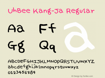 UhBee Kang-Ja Regular Version 1.00 April 25, 2012, initial release图片样张