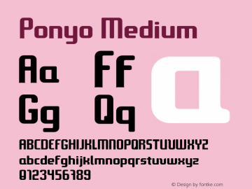 Ponyo Medium Version 001.004 Font Sample