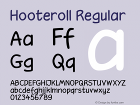 Hooteroll Regular Macromedia Fontographer 4.1.5 16/11/99 Font Sample