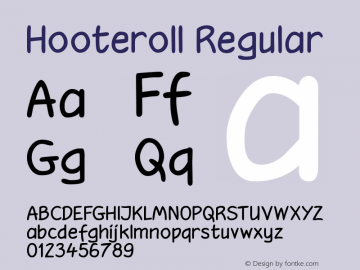 Hooteroll Regular Macromedia Fontographer 4.1.5 16/11/99图片样张