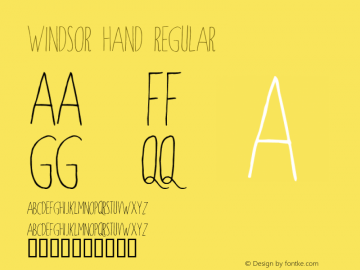 Windsor Hand Regular Version 1.000;PS 001.001;hotconv 1.0.56 Font Sample