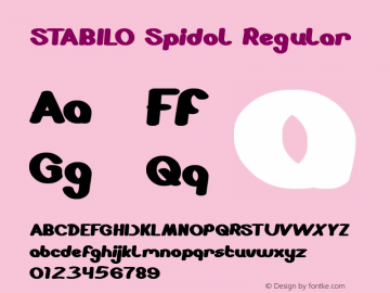 STABILO Spidol Regular Version 1.00 July 30, 2012, initial release Font Sample