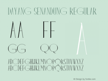 Dayang Senandung Regular Version 001.000 Font Sample