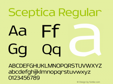 Sceptica Regular Version 001.000;wf图片样张