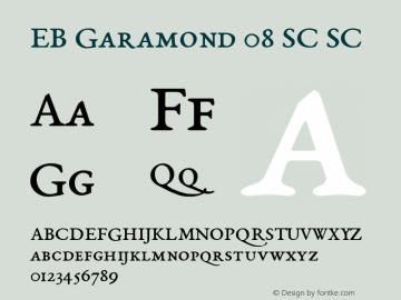 EB Garamond 08 SC SC Version 0.015a ; ttfautohint (v0.9.15-a7bc-dirty) -l 8 -r 50 -G 200 -x 0 -w 