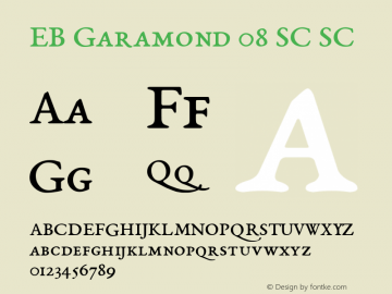 EB Garamond 08 SC SC Version 0.015c ; ttfautohint (v0.95) -l 8 -r 50 -G 200 -x 0 -w 