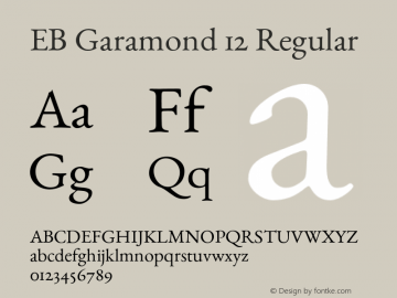 EB Garamond 12 Regular Version 0.015 Font Sample