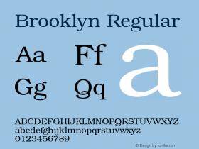 Brooklyn Regular v1.00 Font Sample