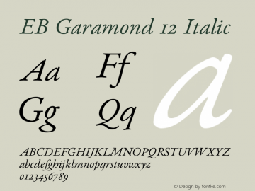 EB Garamond 12 Italic Version 0.015a图片样张