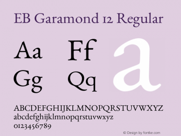 EB Garamond 12 Regular Version 0.015b Font Sample