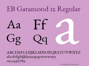 EB Garamond 12 Regular Version 0.016 ; ttfautohint (v0.97) -l 8 -r 50 -G 200 -x 0 -f dflt -w gGD图片样张