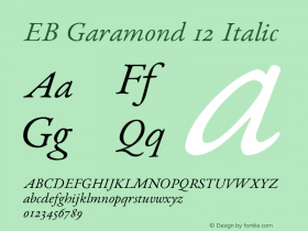 EB Garamond 12 Italic Version 0.016+图片样张