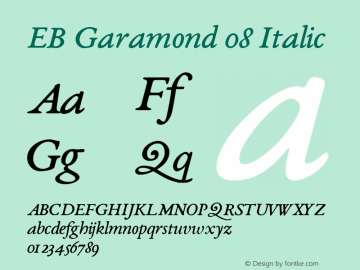 EB Garamond 08 Italic Version 0.015 ; ttfautohint (v0.9.15-a7bc-dirty) -l 8 -r 50 -G 200 -x 0 -w 