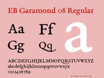 EB Garamond 08 Regular Version 0.015 ; ttfautohint (v0.9.15-a7bc-dirty) -l 8 -r 50 -G 200 -x 0 -w 