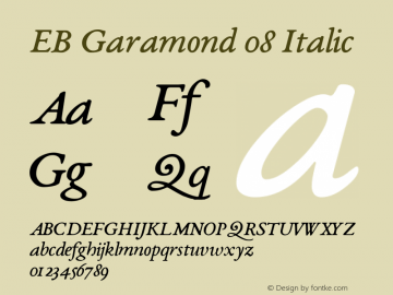 EB Garamond 08 Italic Version 0.015b ; ttfautohint (v0.95) -l 8 -r 50 -G 200 -x 0 -w 