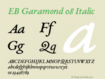EB Garamond 08 Italic Version 0.015b图片样张