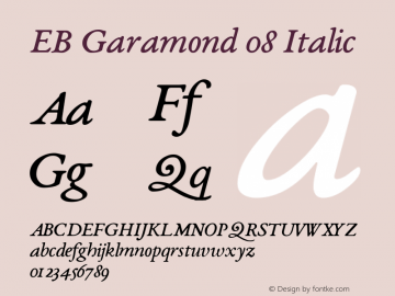 EB Garamond 08 Italic Version 0.015c ; ttfautohint (v0.95) -l 8 -r 50 -G 200 -x 0 -w 