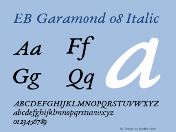 EB Garamond 08 Italic Version 0.015d ; ttfautohint (v0.95) -l 8 -r 50 -G 200 -x 0 -w 
