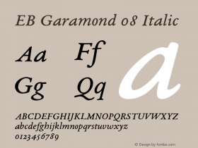 EB Garamond 08 Italic Version 0.016 Font Sample