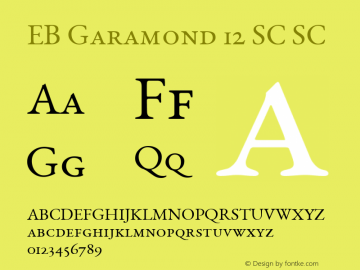 EB Garamond 12 SC SC Version 0.015b ; ttfautohint (v0.95) -l 8 -r 50 -G 200 -x 0 -w 