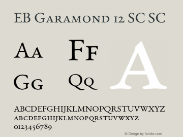 EB Garamond 12 SC SC Version 0.015c Font Sample